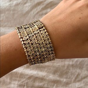 Light Gold Rhinestone Cuff Bracelet